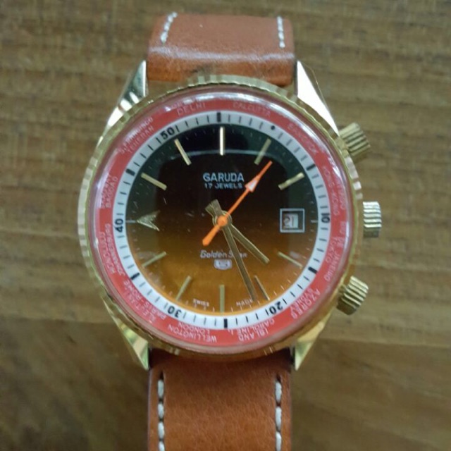 Jam Tangan Swiss Garuda Golden Star Automatic 17 Jewels 38mm