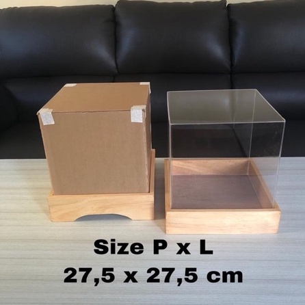 Hantaran Kayu 27,5x27,5 Plus Tutup Akrilik Box Kotak Seserahan Hantaran Kayu Sama Sisi