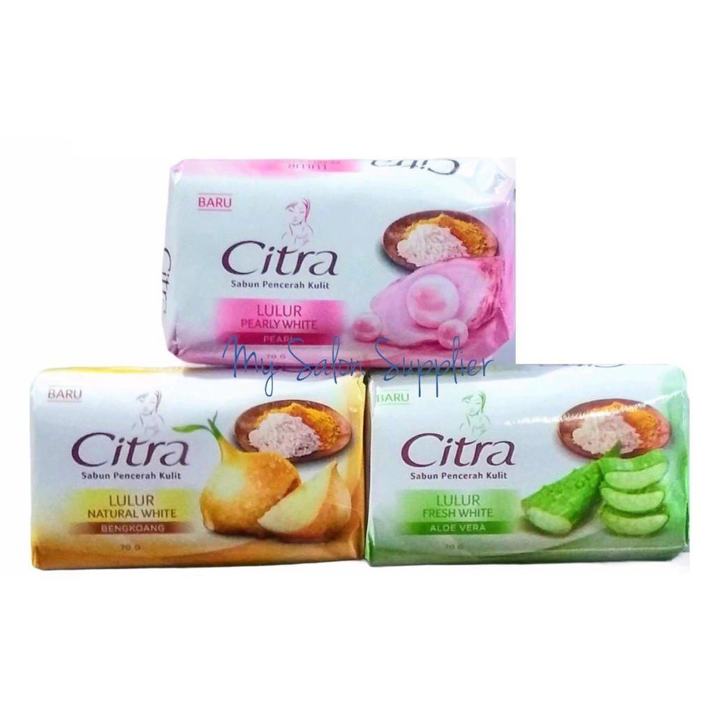 Citra Sabun Pencerah Kulit Sabun Batang 70g Pearl / Bengkoang / Aloe Vera