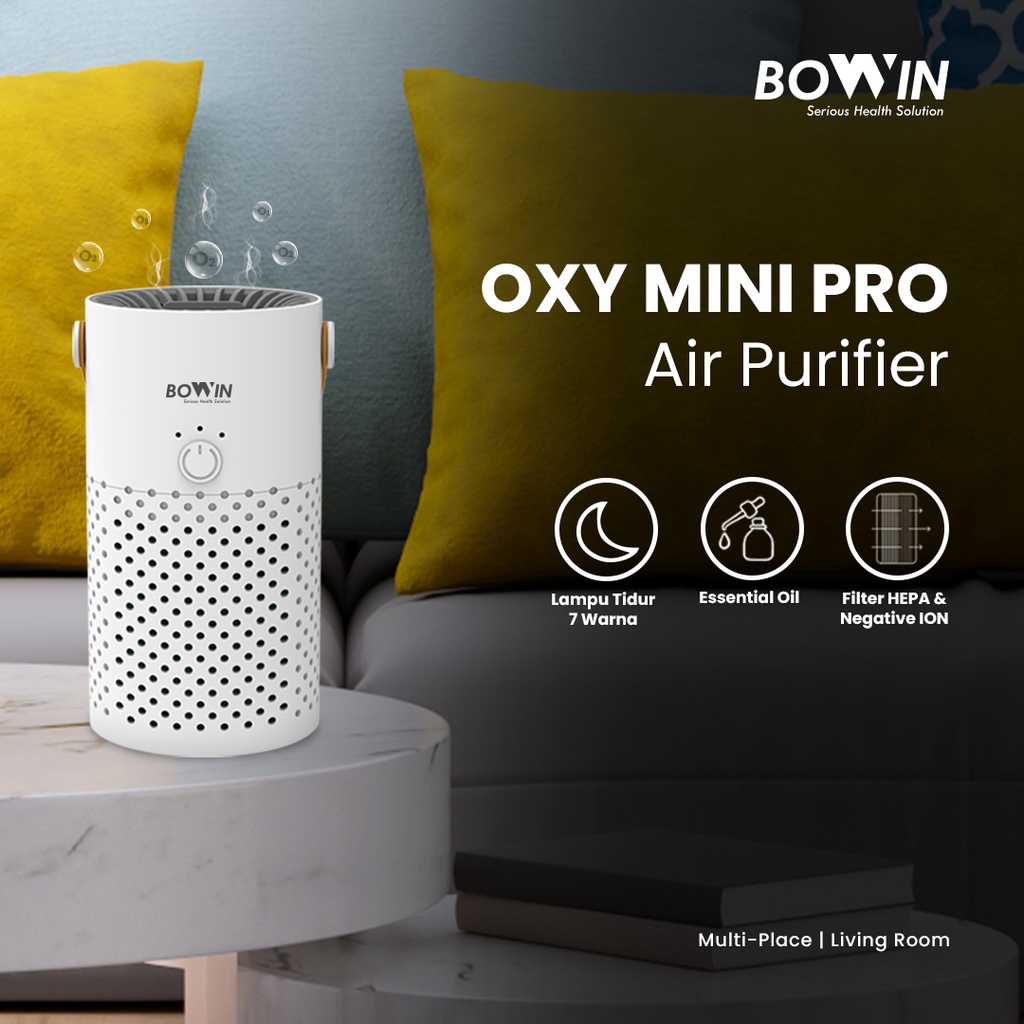 Bowin Air Purifier -  Oxy Mini  (3in1 True HEPA, ANION, Karbon Filter)