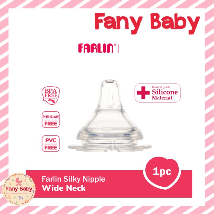 FARLIN SILKY SILICONE NIPPLE WIDE NECK 1PCS