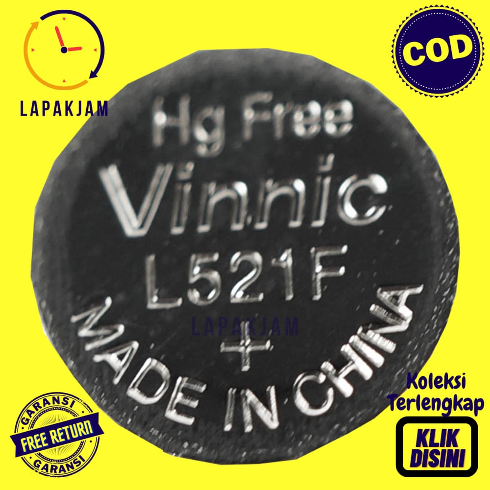 Batu Baterai Jam Tangan Vinnic L521F  Batre Original Original Silver