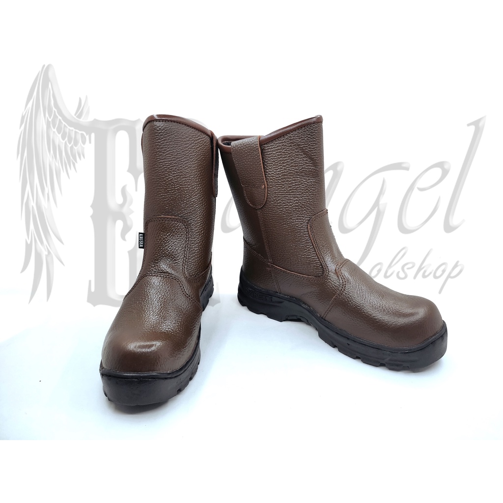 New Product Sepatu Safety Proyek Kulit Asli Ref Kruser Texas Brown