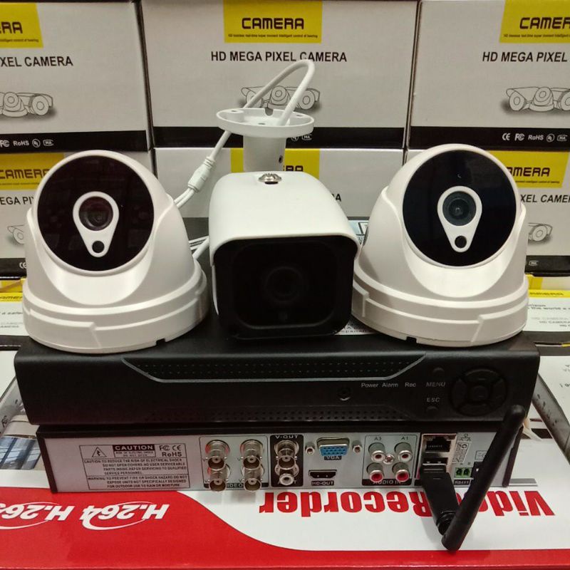 PAKET CCTV 4 CHANNEL 3 CCTV 6MP 1080P FULLHD GARANSI 2 TAHUN