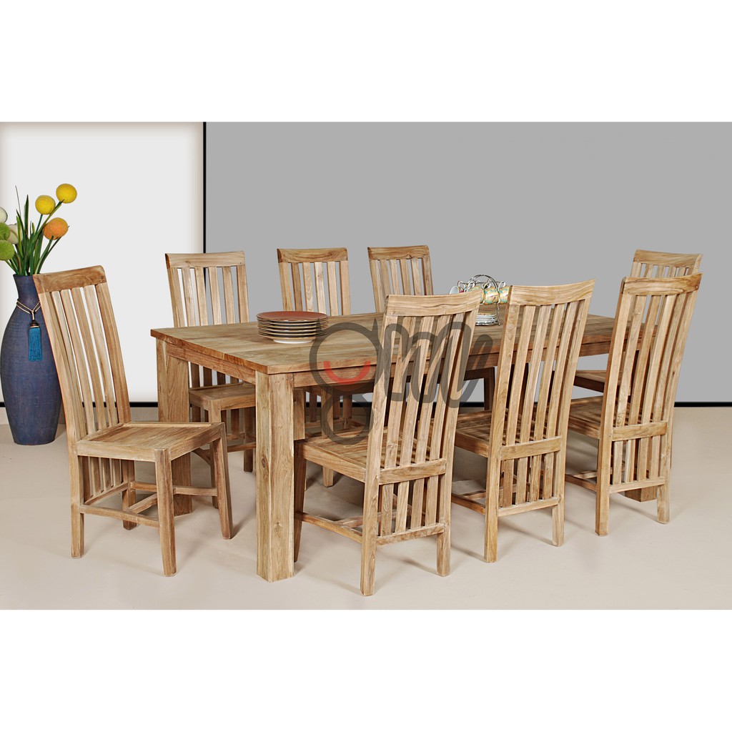 Dining Table Satu Set 8 Kursi Jati Jepara - Meja Makan 8 Kursi