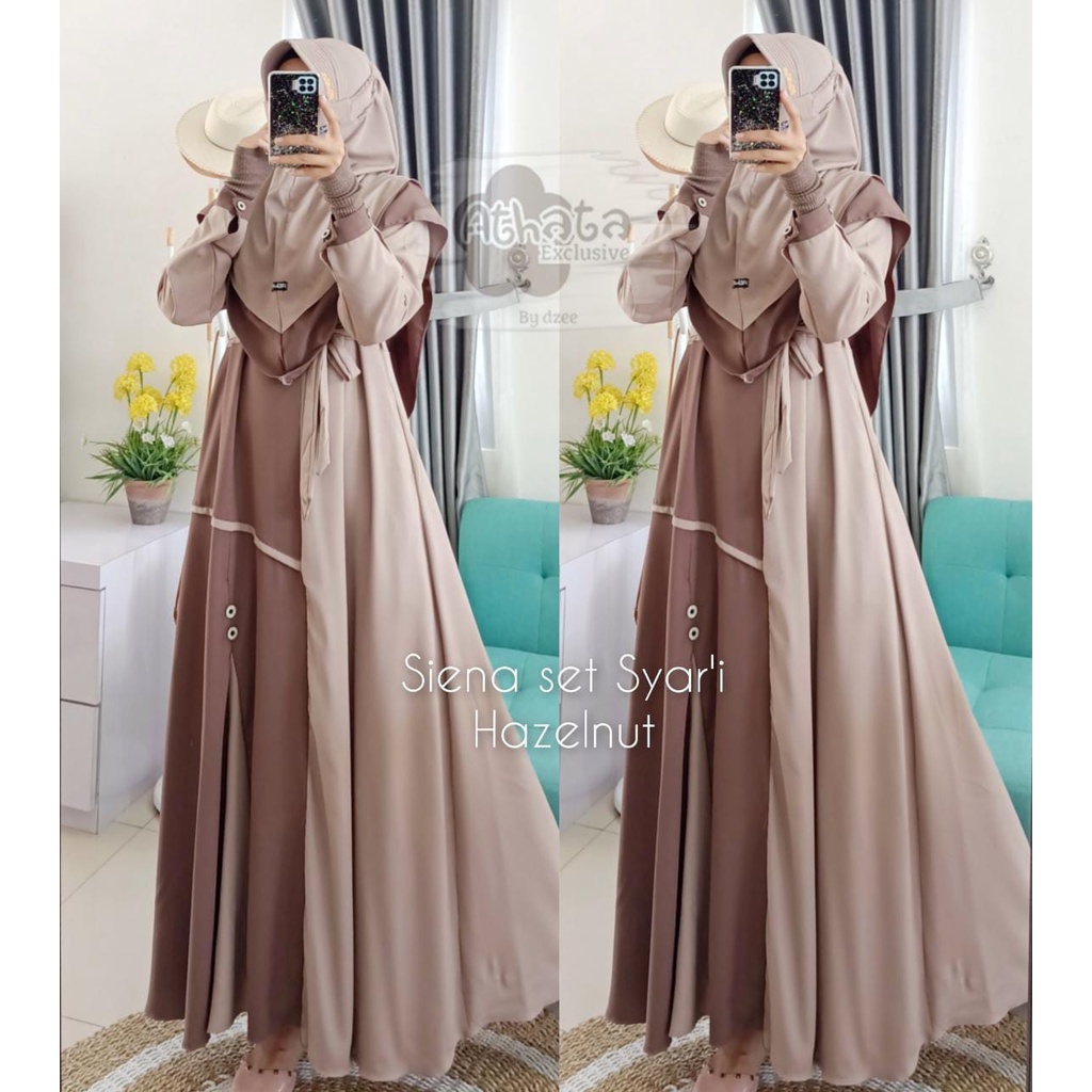 SIENA SET SYAR'I ORI ATHATA Gamis Terlaris dengan Bahan Ity Crepe