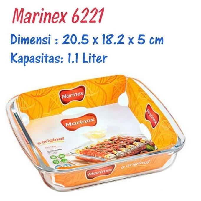 siap kirim] Loyang kaca Marinex Segi Empat 1.1 lt 6221 Loyang Segi Kaca Marinex