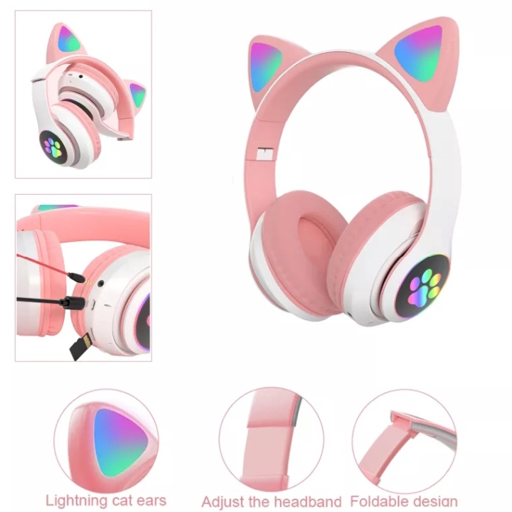 Headphone Wireless Bluetooth Variasi Model Kucing