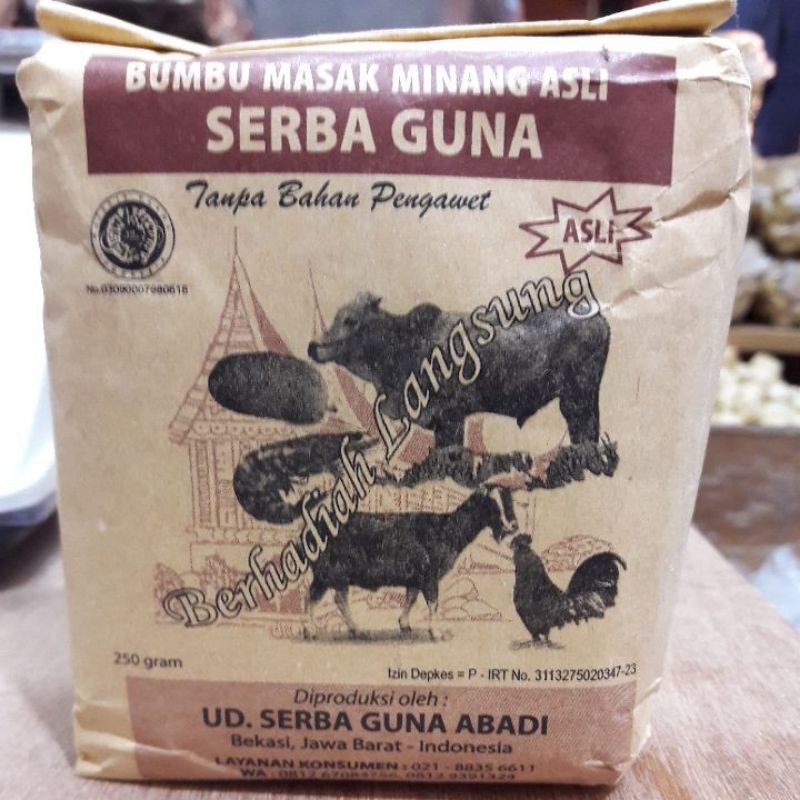 

BUMBU MASAK BUMBU GULAI BUMBU RENDANG MINANG ASLI MERK SERBAGUNA