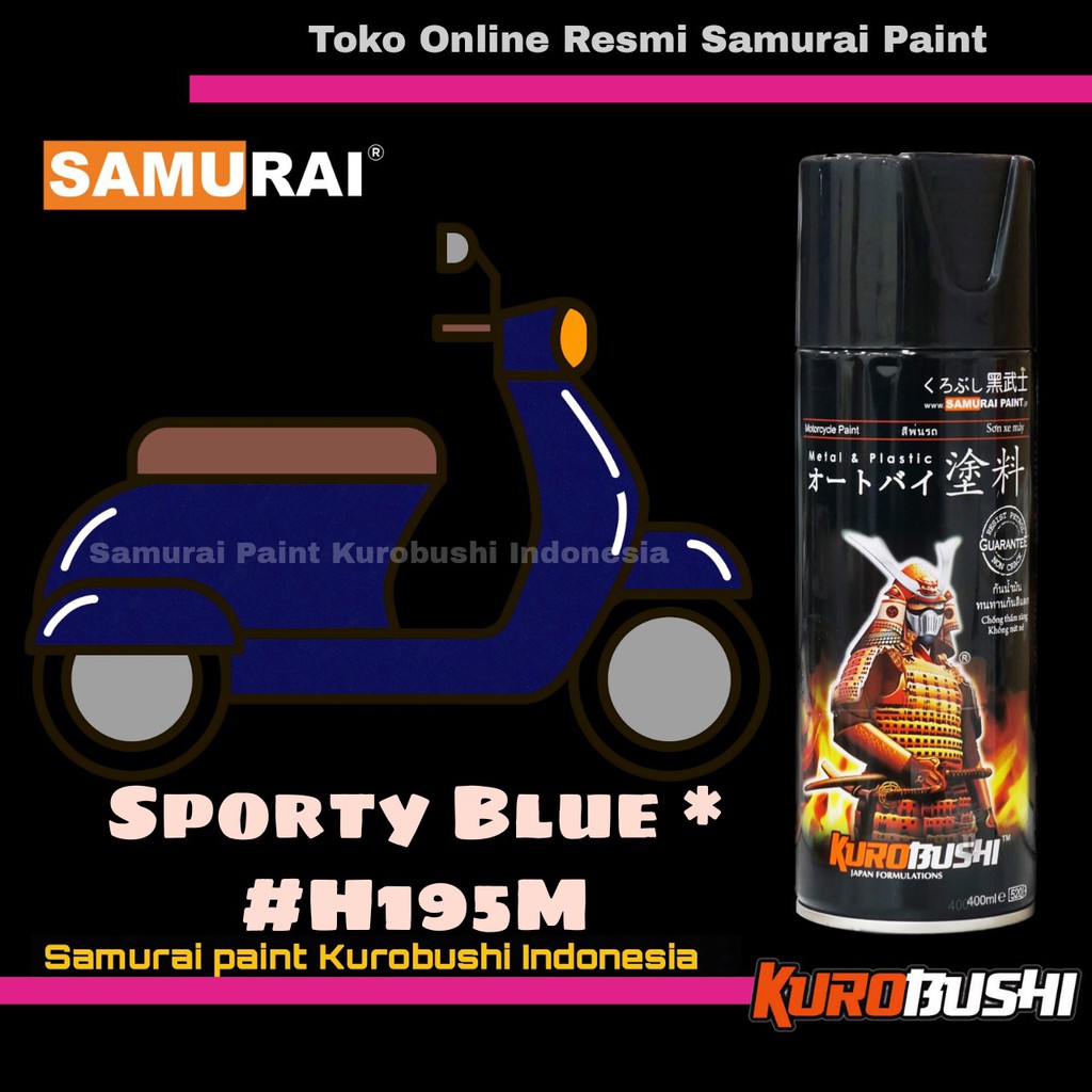 Samurai Paint SPORTY BLUE H195M Warna Biru Sporty Metalic Honda Cat Semprot Aerosol Samurai