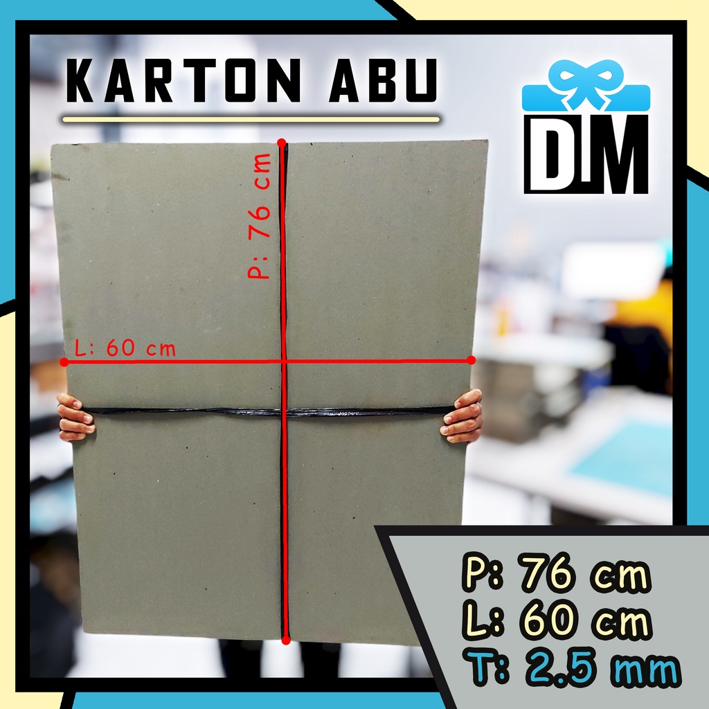 Karton Abu 76 x 60 cm / 76x60cm / 76x60 cm / 760x600 mm Papan MDF Abu Duplex Tebal 2.5mm