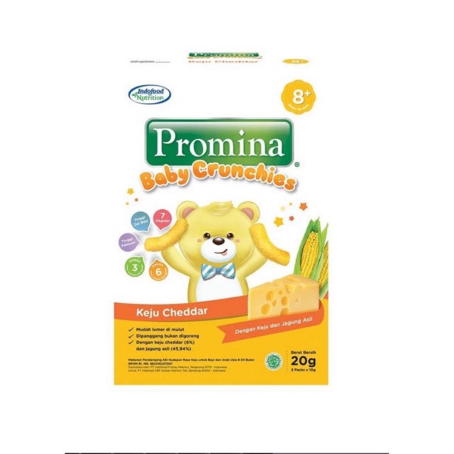 Promina Crunchies 20gr (8bulan) promina homemade /  Promina Bubur Bayi 120gr / bubur tim bayi homemade / MPASI BAYI / Promina Baby Cereal / sup mi mie daging ayam/ pasta mac n cheese / Cemilan Bayi / Cemilan Anak NO MSG Penambah Nafsu Makan Penambah Berat