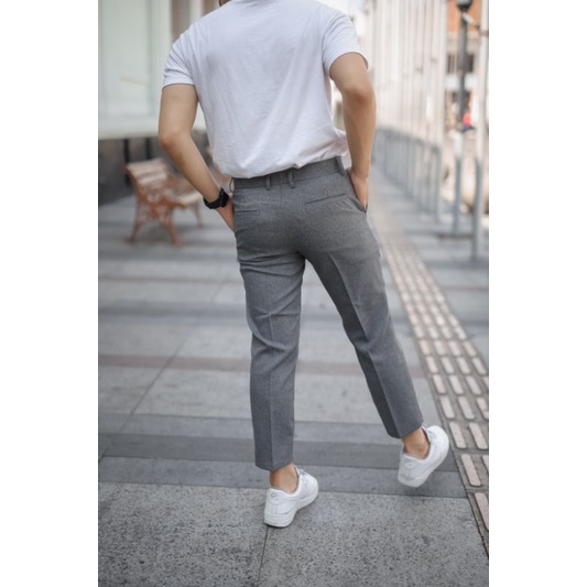 Mubeng Ankle Pants Abu Muda (Light Grey)