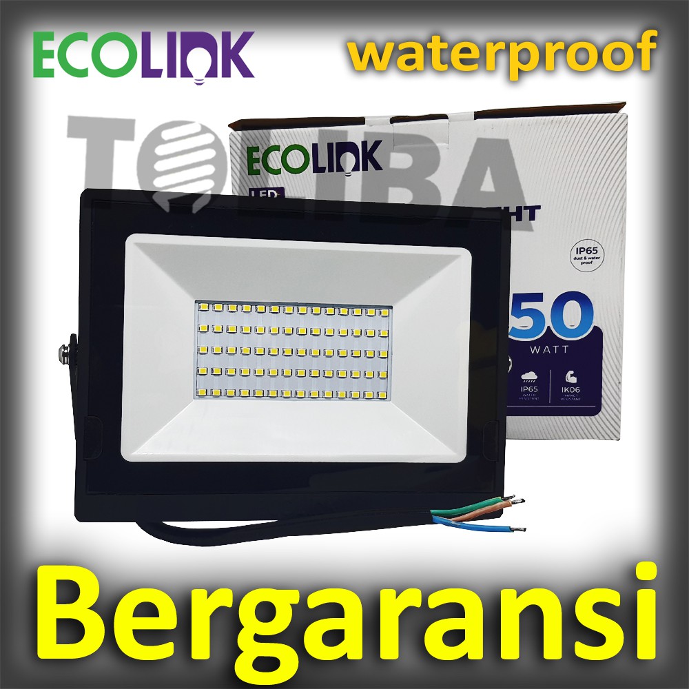 lampu sorot led ecolink 50w 50 watt floodlight outdoor lampu tembak kap sorot anti air waterproof