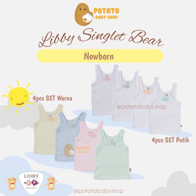 Libby Baby - SET 4pcs Singlet Bear Newborn