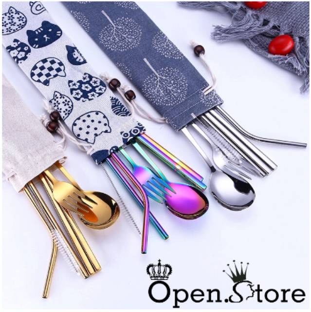 READY STOCK!!! Set Alat Makan Tebal 7in1 Sendok KOREA SUJEO ( HQ ) FREE POUCH  Garpu Sumpit Stainless Steel 304 Portable