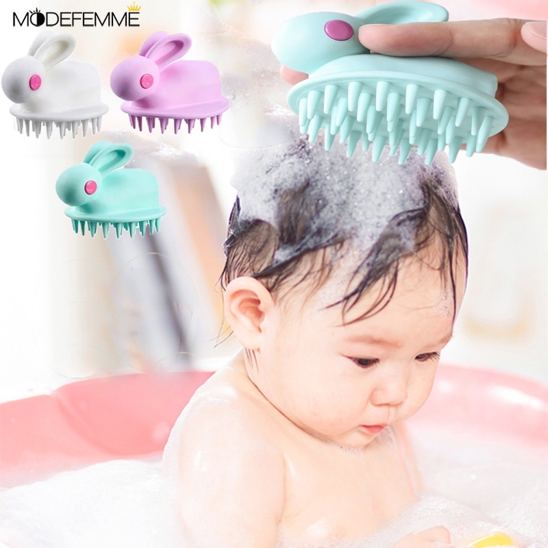 Silicone Head Body Scalp Massage Brush / Hair Washing Comb Shampoo Spa Baby Shower Brush for Bathroom