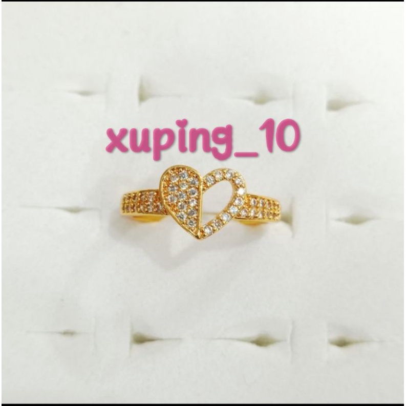 cincin dewasa perhiasan xuping love permata zircon