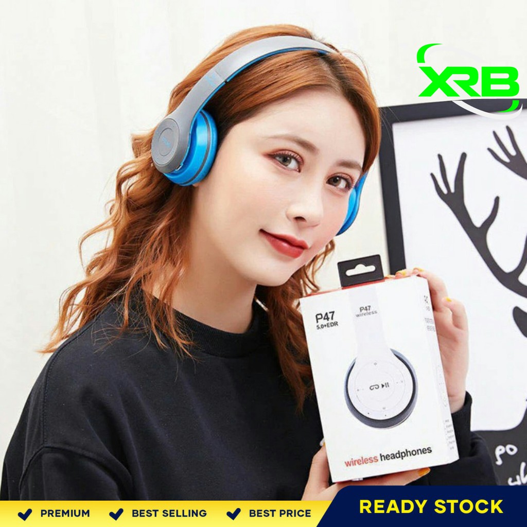 Headphone Bluetooth P47 Wireless Headset Bass Handsfree Earphone Audio Music Gaming