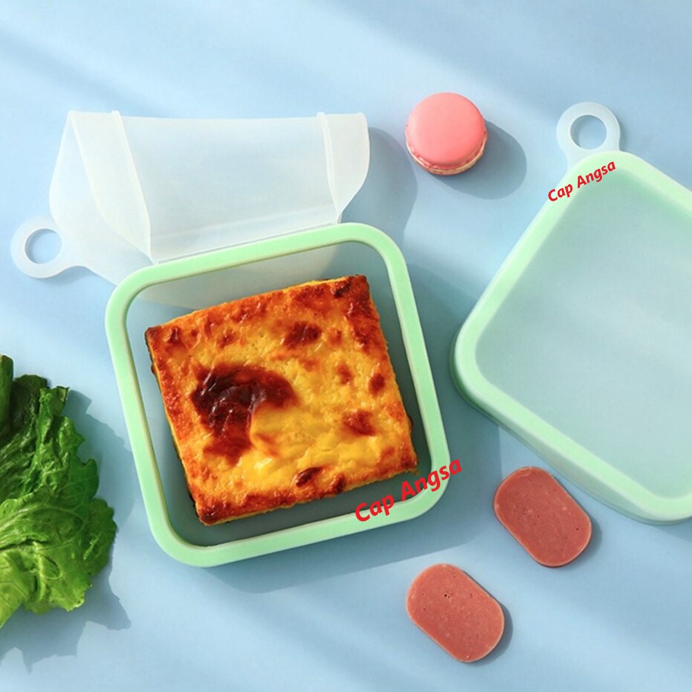 LUNCH BOX SILICONE SANDWICH BAG REUSABLE TEMPAT ROTI KOTAK WADAH BEKAL BENTO CONTAINER SILIKON WRAPS