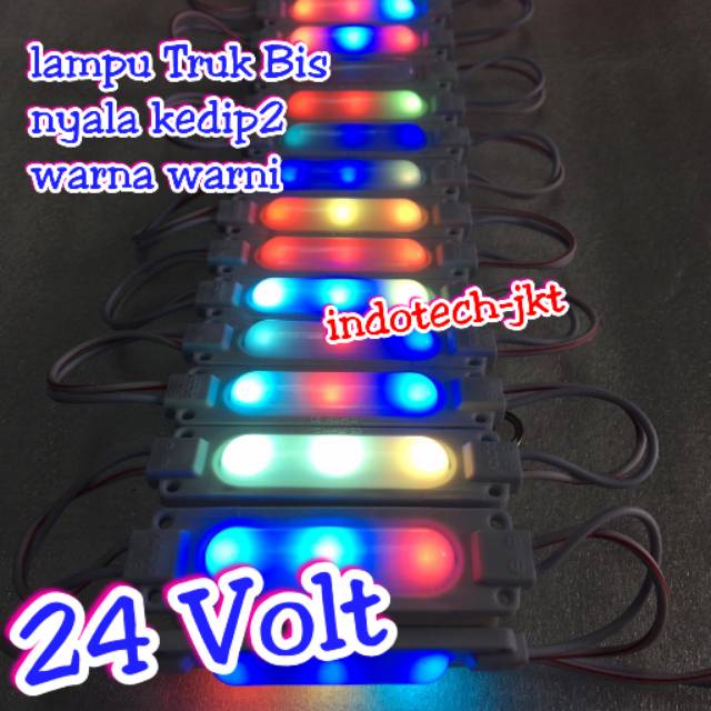 LAMPU KOLONG MODUL 12 &amp; 24 Volt COB Nyala Kedip Warna Warni