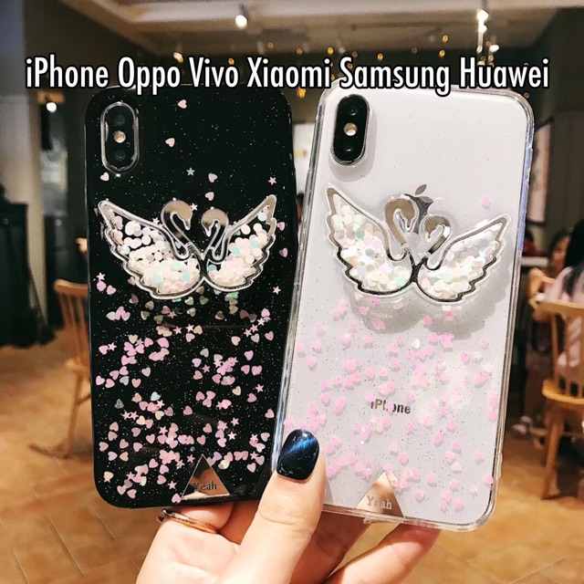 Flamingo Glitter Case iPhone Oppo Vivo Xiaomi Samsung Huawei P30 S10 A40 A30 A50 A70 F11 pro V15 M10