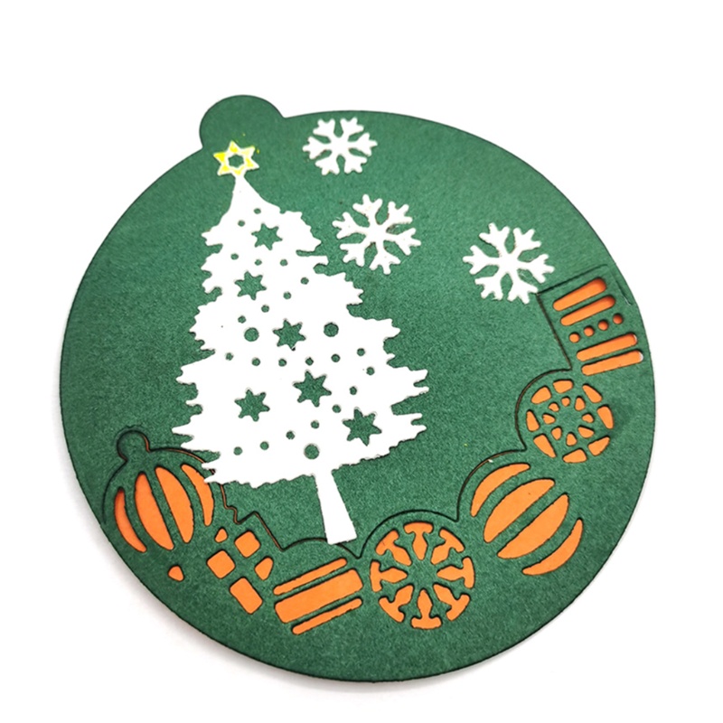 Cetakan Stensil Cutting Dies Motif Pohon Natal Snowflake Bahan Metal Untuk Scrapbook / Craft DIY