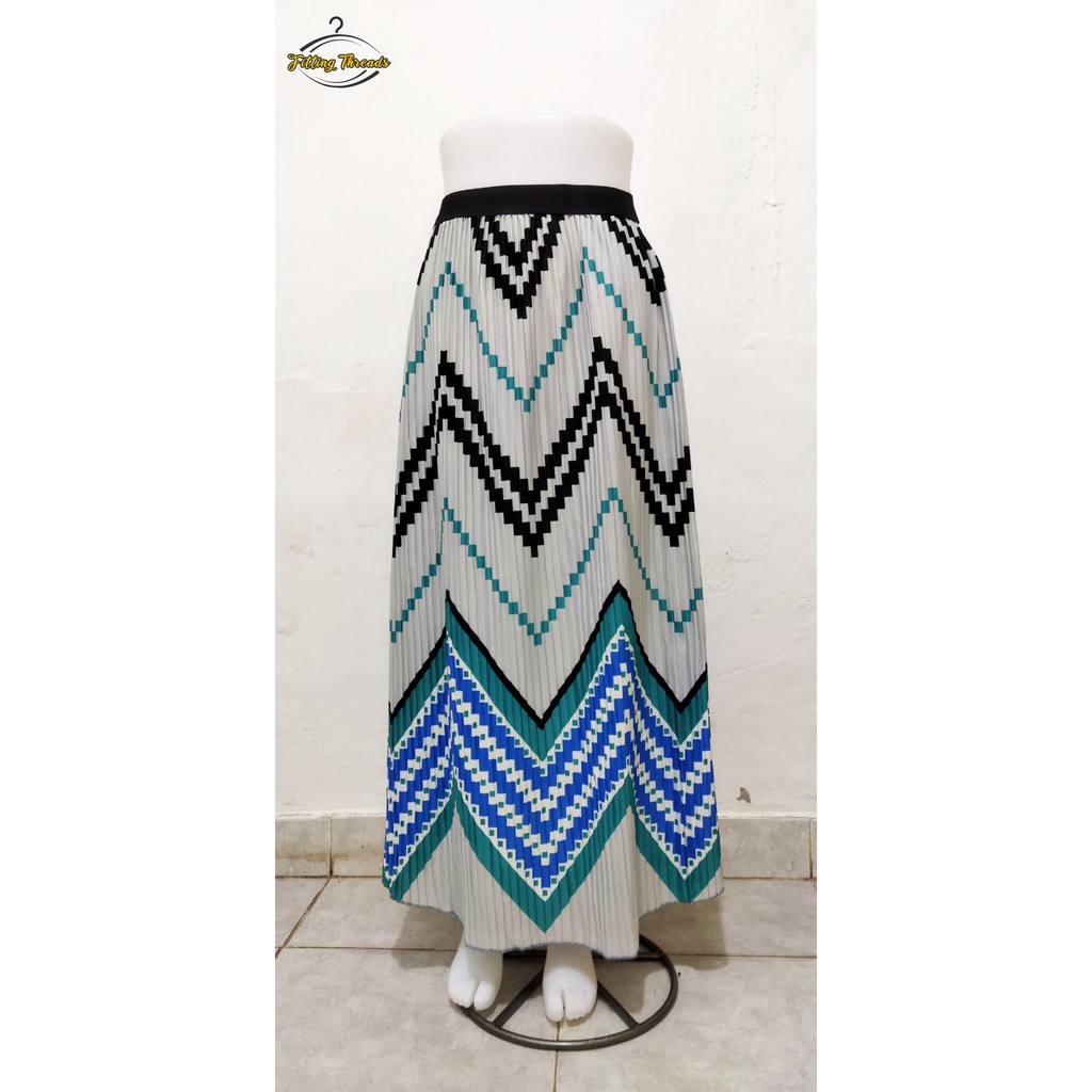 ROK PLISKET PREMIUM MOTIF / ROK REMPEL PANJANG MUSLIM / ROK MAYUNG PLISKET / FIT TO XXL