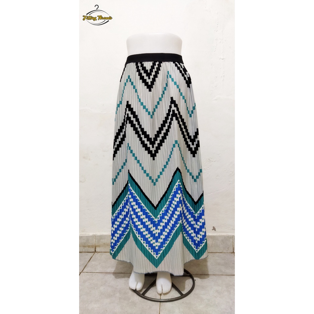 ROK PLISKET PREMIUM MOTIF / ROK REMPEL PANJANG MUSLIM / ROK MAYUNG PLISKET / FIT TO XXL