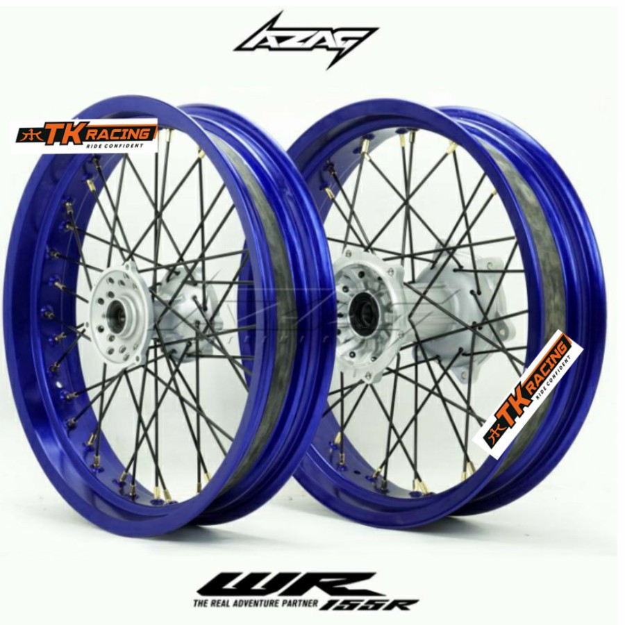 VELG SET YAMAHA WR 155 RING TK 17/300-17/350 BIRU H36 TROMOL ORIGINAL