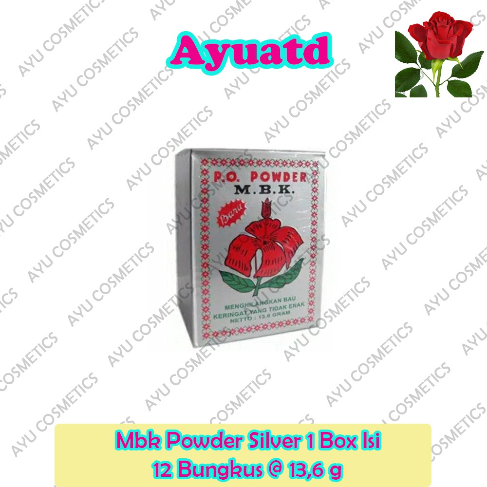 Bedak MBK Powder Super ( Silver ) 1 box isi 12 Bungkus @ 13,6 g