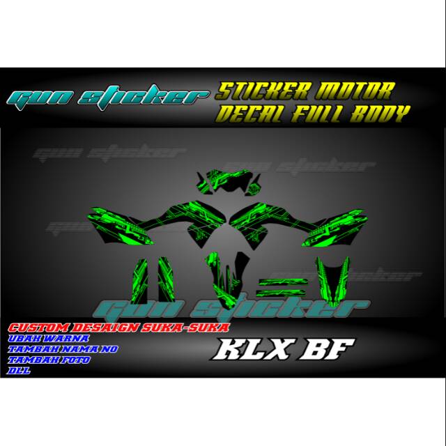 Decal custom klx bf grafis ijo