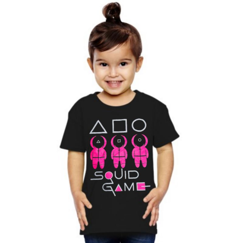 KAOS ANAK PEREMPUAN TERBARU MOTIF SQUID GAME/KAOS ANAK ANAK TERBARU/ATASAN ANAK TERBARU/KAOS SQUID GAME