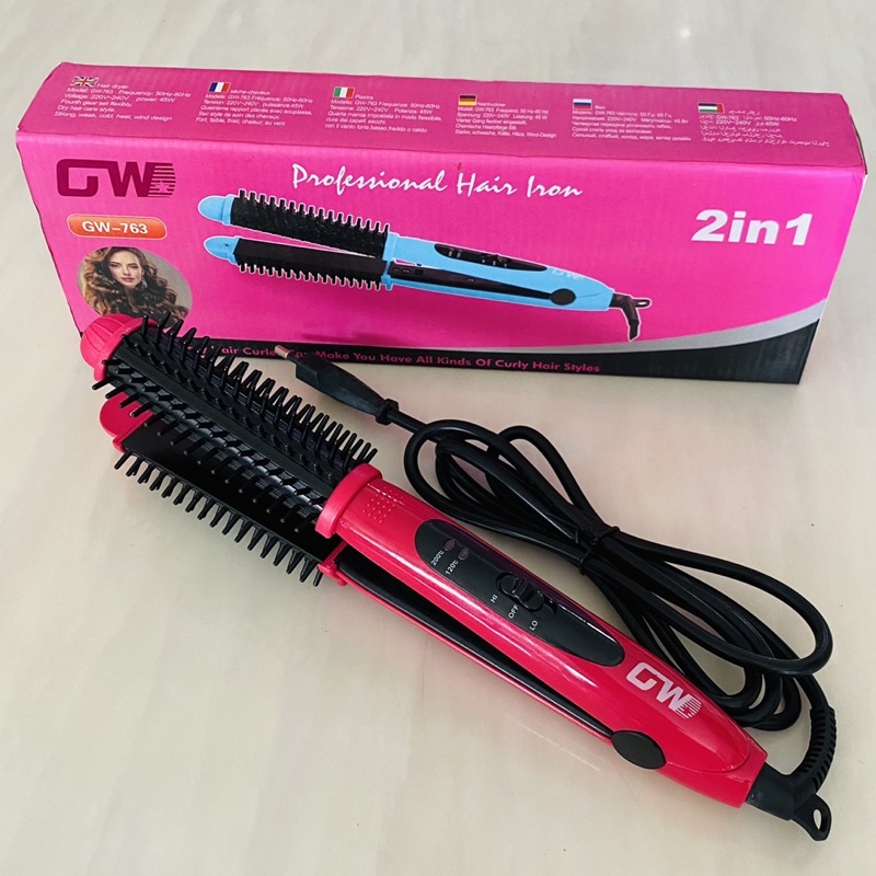 Catok Catokan Nova GW763 Catok 2 in 1 Pelurus dan Keriting Rambut GW 763