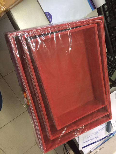Kotak Hantaran Seserahan Kawin Box Lamaran Set-3 Tile Merah Pink Ungu Coklat