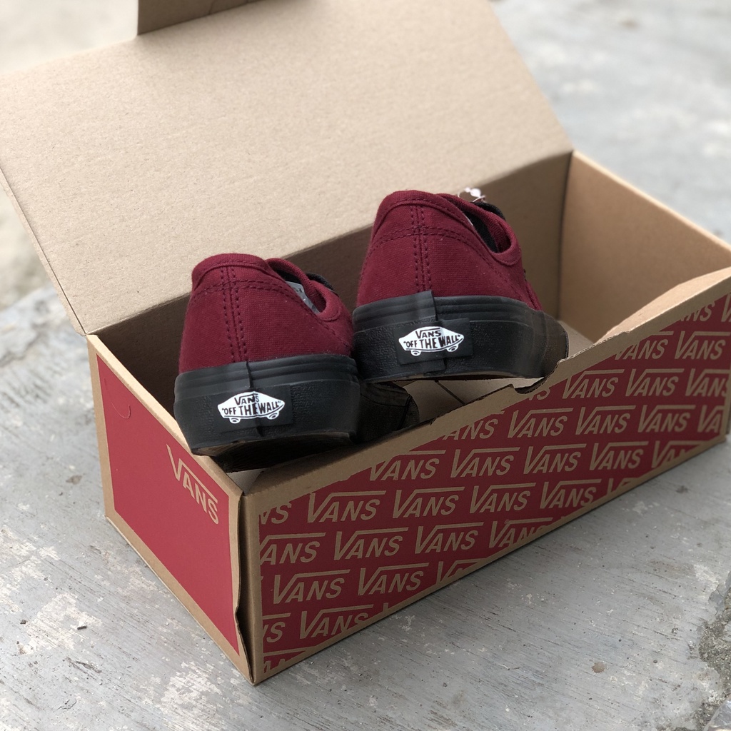 ( NEW BOX ) Sepatu Vans AUTENTIC Maroon Black