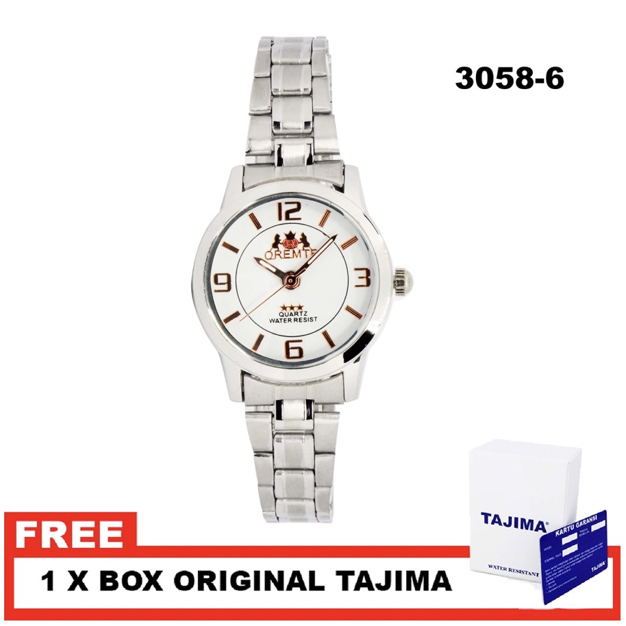 Jam Tangan Oremte Wanita 3058 L Stainless Steel Water Resist 3 ATM Watch Original