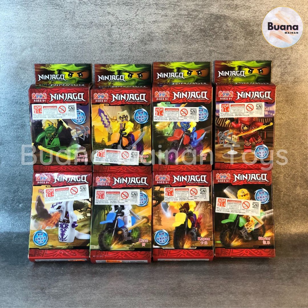 BRICKS YG KARAKTER NINJA GO MASTER OF SPINJITZU 8 MODEL MAINAN EDUKASI ANAK COWO CEWE NINJA-GO