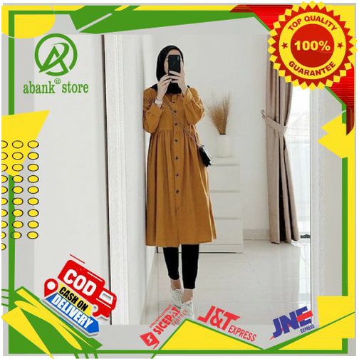 Baju Tunik Wanita Cewek Terbaru Dzuvia Dzufia Neda Tunik Long Atasan Muslim Remaja Kekinian Terbaru 