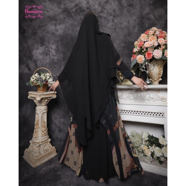 Sherina Series ORI by Humaira / Gamis Set Syar'i / Gamis Pesta Mewah / Dress Busui / Muslimah Branded Wear / Baju Syar'i Terbaru / Baju Polos Syari-5