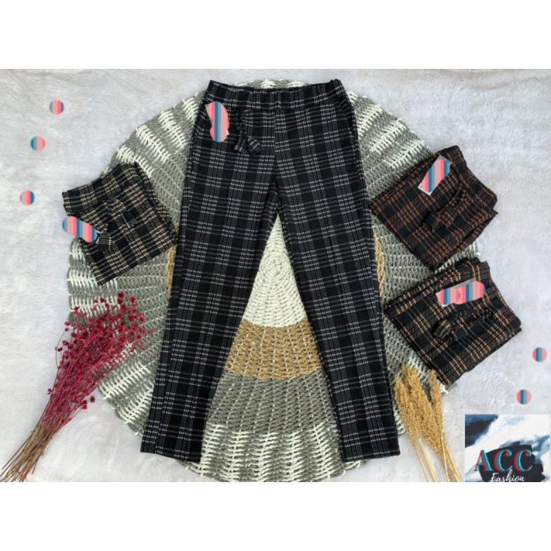 CELANA PANJANG SUPER JUMBO MOTIF TERBARU BAGGY TARTAN PINGGANG KARET CELANA SUPER BIGSIZE