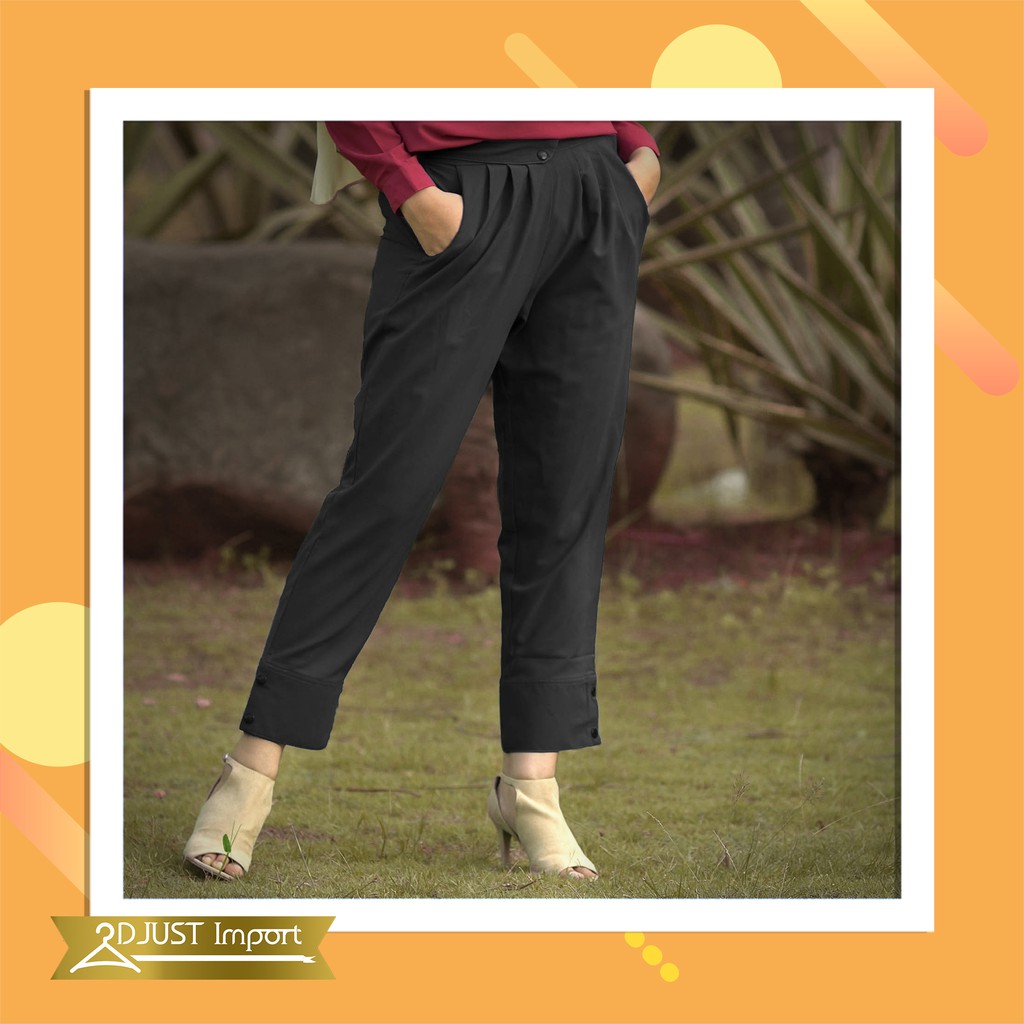 Celana Fashion panjang kulot bahan kain katun wanita muslim muslimah celana kulot bahan kain panjang