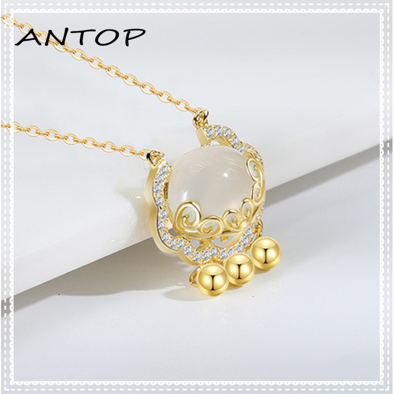 Kalung Rantai Klavikula Hias Batu Permata Gaya Etnik Retro Untuk Hadiah