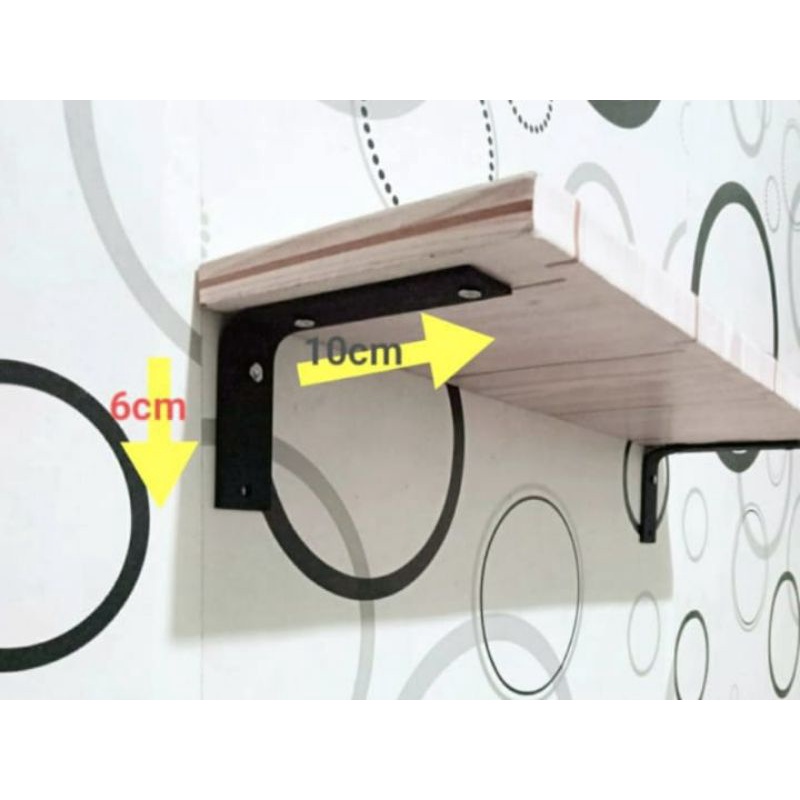 Besi Siku Rak Bentuk L untuk Penyangga Rak Dinding / Kayu Ambalan. Bahan dari BESI PLAT KUAT