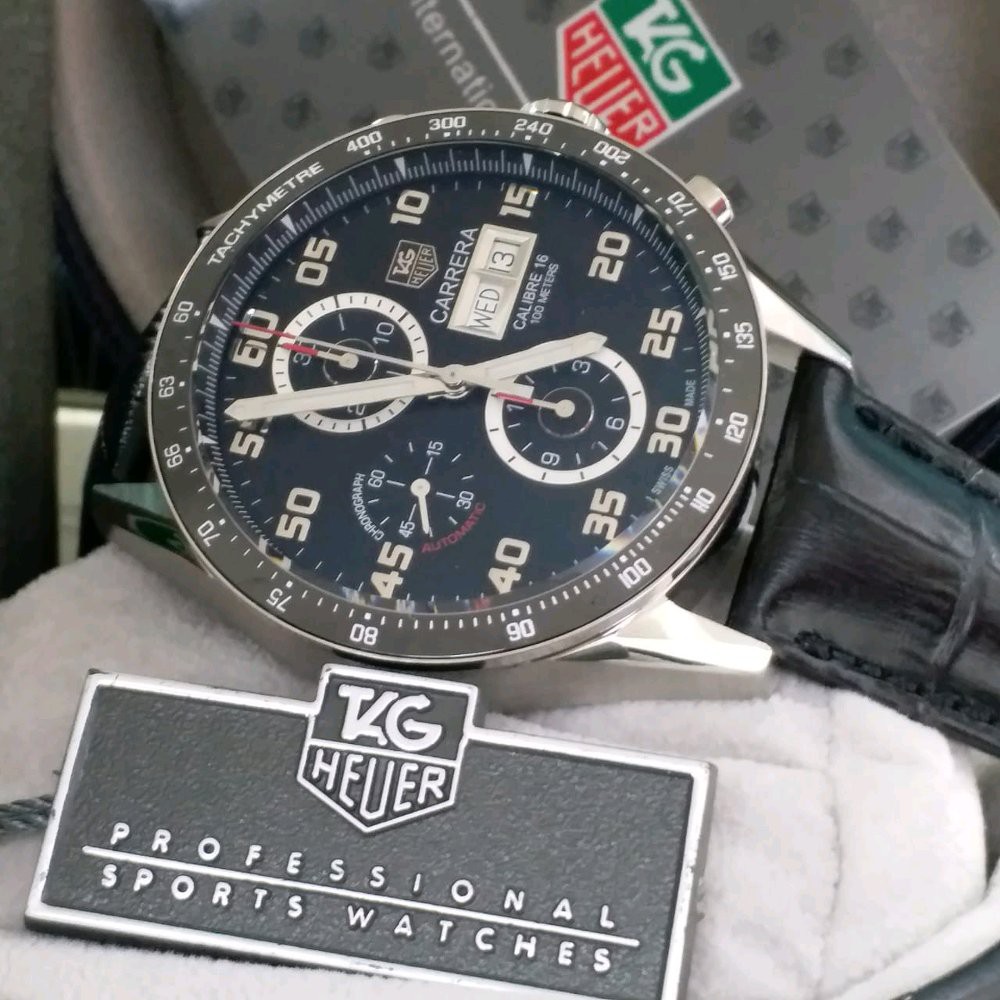 Jam Tangan Pria Teg heuert  Calibre16 silver 43mm Swissclone