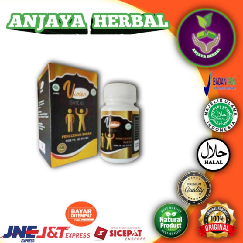 VIOLEN Obat Penggemuk Herbal Penambah Berat Badan (60 Kapsul) Asli 100% Original BPOM