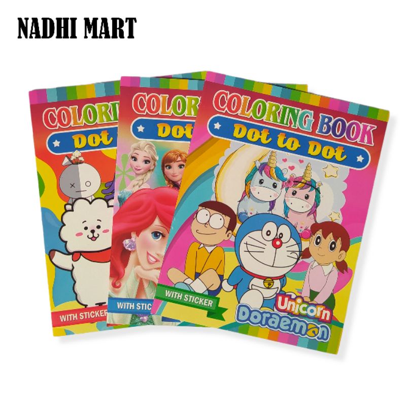 Jual BUKU MEWARNAI ANAK / COLORING BOOK BW-1802 + STIKER | Shopee Indonesia