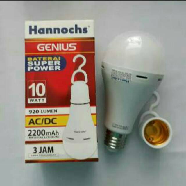 Ready   lampu led hannochs 10 watt emergency 10w sangat terang 10wat 10 wat w genius   Terlaris