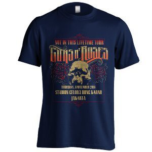 Kaos Band Guns N Roses Konser C02 Biru Dongker Navy Size S-XXL Not In This Lifetime Tour In Concert