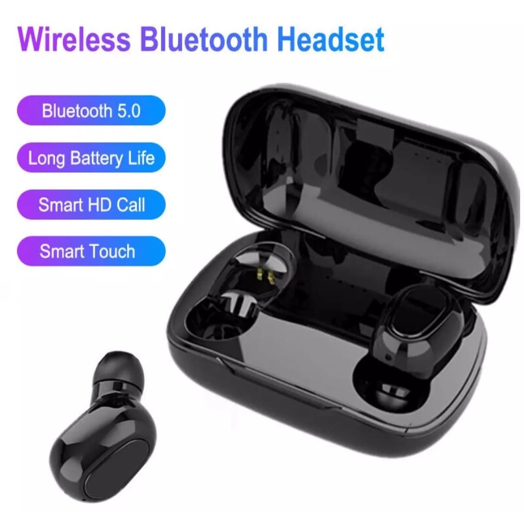 Headset Bluetooth LED Digital F9 TWS 5.0 Wireless Earbuds/F9 TWS Earbud Wireless Earphone Bluetooth Earphone 5.0 Headset Gaming Tahan Air Touch Control Layar Digital LED dengan Mikrofon 3500MAh Charger Kotak